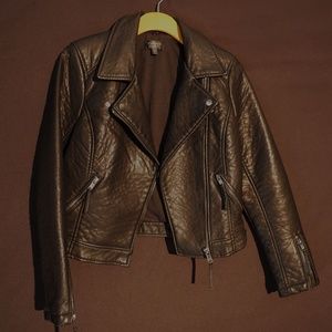 "Vegan" Black Leather Jacket S / size 6.